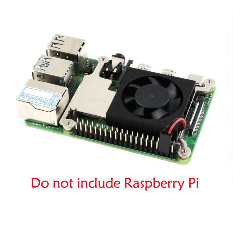 Raspberry Pi 4B/3B+/3 model B Low Profile CPU Cooling Fan, with Aluminum Alloy Bracket