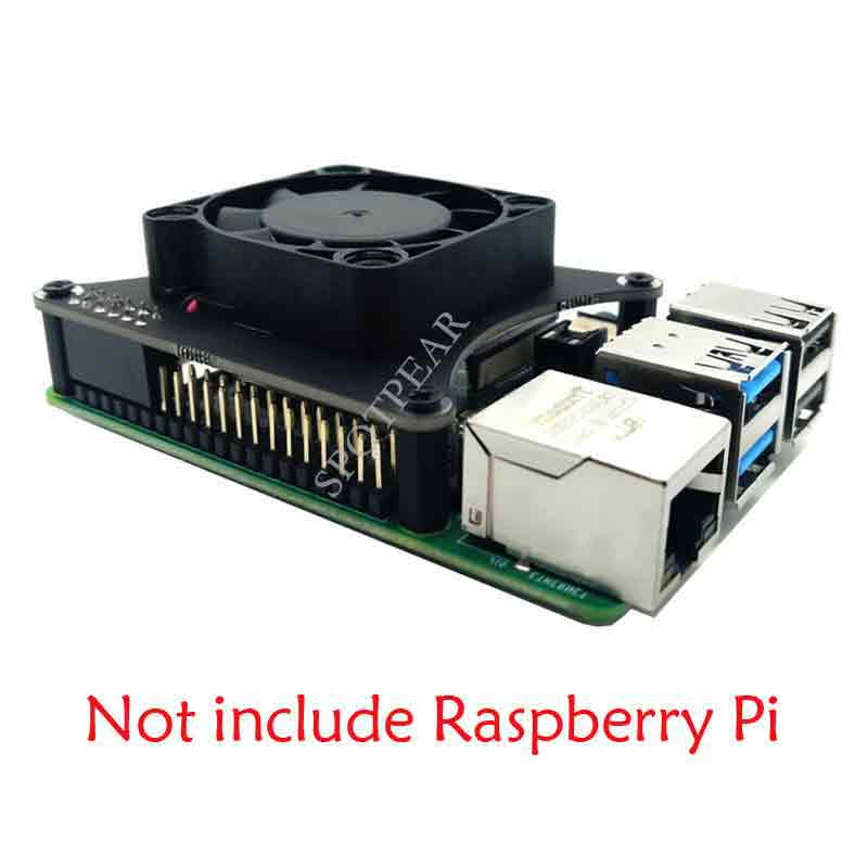 Raspberry Pi 3B/4B fan hat PWM temperature control speed regulation heatsink mute 4010MM large air v