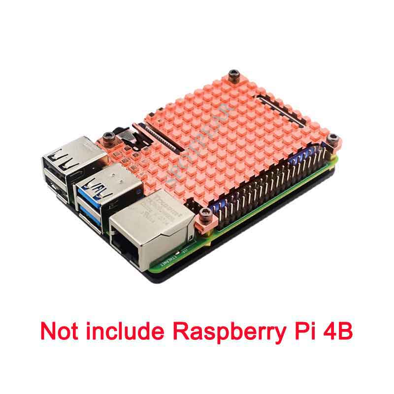 Raspberry Pi 4 Model B 4B Copper Heatsink with Black acrylic back panel