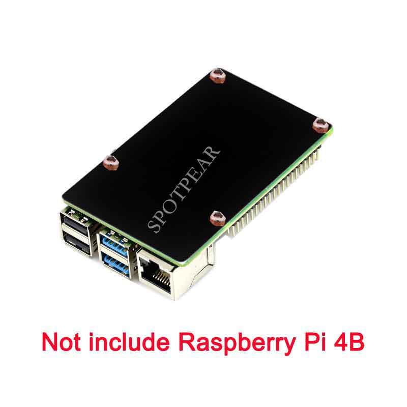 Raspberry Pi 4 Model B 4B Copper Heatsink with Black acrylic back panel