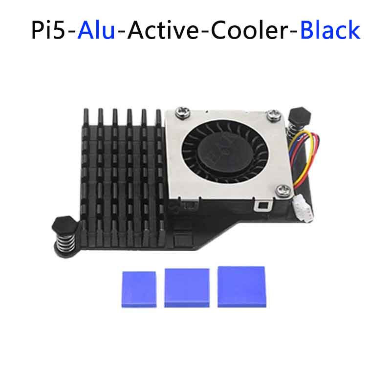 Raspberry Pi 5 Active Cooler Pi5 Fan Metal Radiator Aluminum-Black Heatsink 