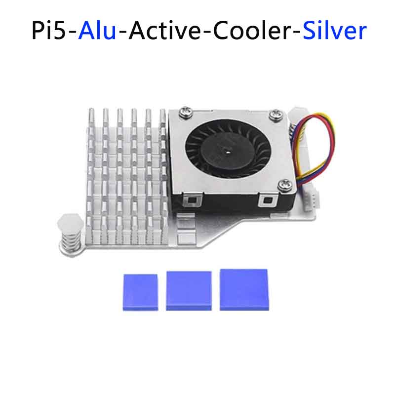 Raspberry Pi 5 Active Cooler Pi5 Fan Metal Radiator Aluminum-Silver Heatsink