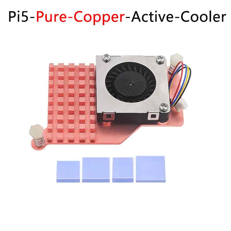 Raspberry Pi 5 Active Cooler Pi5 Fan Metal Radiator Pure-Copper Heatsink