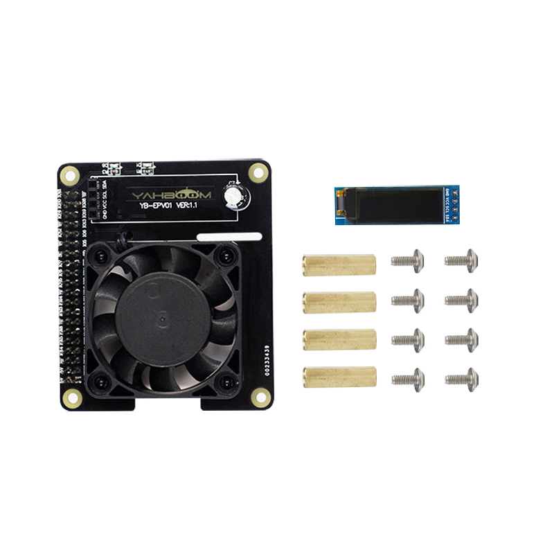 raspberry pi 4/3 model b intelligent temperature control fan expansion board with oled lcd
