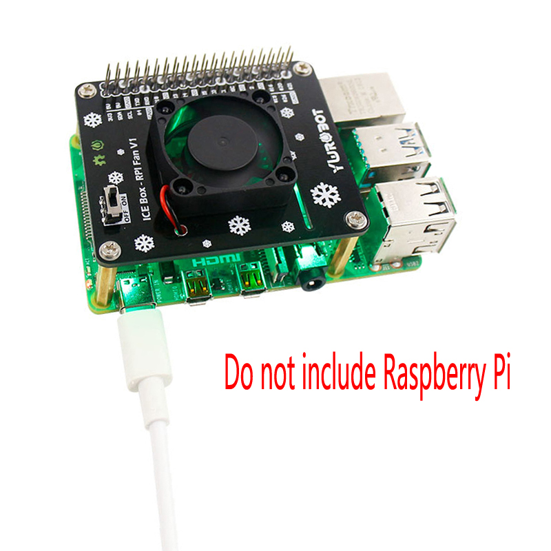 Raspberry Pi GPOI LED Fan, for Raspberry Pi 4B/ 3B+ /3B /3A+