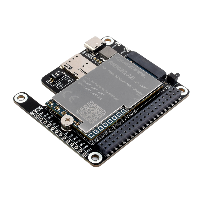 Raspberry Pi 5 PCIe to M.2 5G/4G/3G HAT With RM502Q-AE