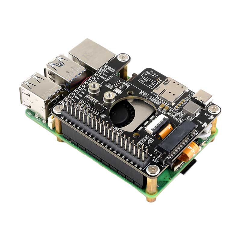 Raspberry Pi 5 PCIe to M.2 5G/4G/3G HAT With RM502Q-AE