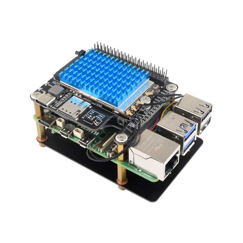 Raspberry Pi 5 PCIe to M.2 5G/4G/3G HAT With SIM8262E-M2