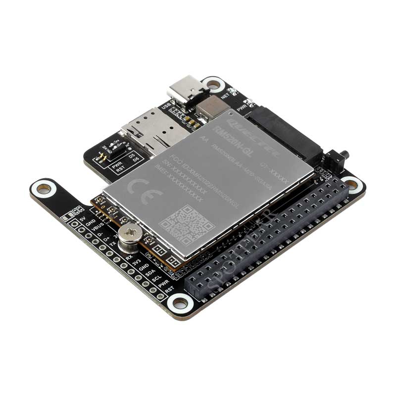 Raspberry Pi 5 PCIe to M.2 5G/4G/3G HAT With RM520N-GL