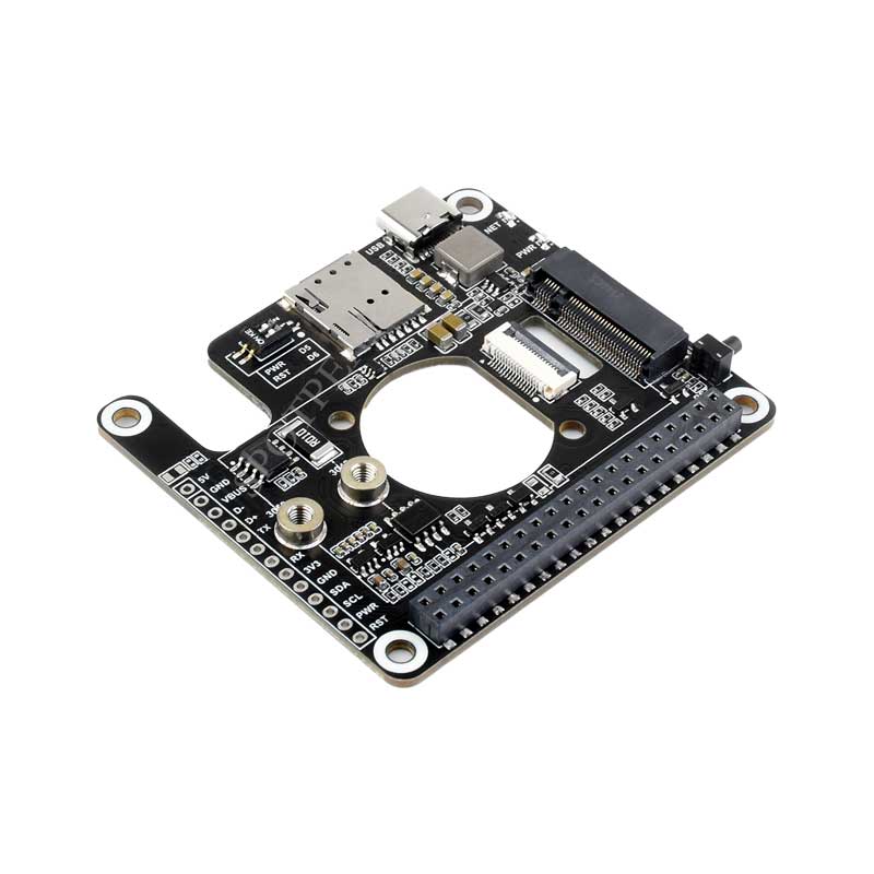 Raspberry Pi 5 PCIe to M.2 5G/4G/3G HAT With SIM8262E-M2