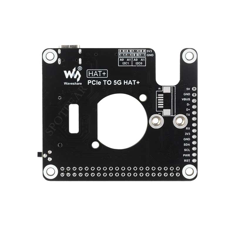 Raspberry Pi 5 PCIe to M.2 5G/4G/3G HAT With SIM8262E-M2