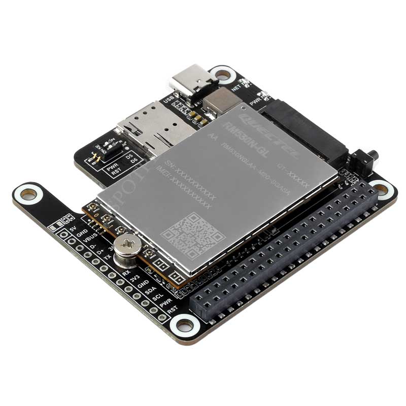 Raspberry Pi 5 PCIe to M.2 5G/4G/3G HAT With RM530N-GL