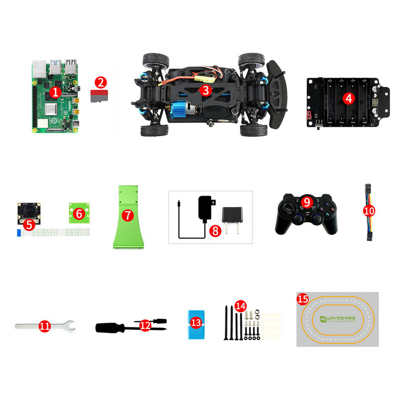 High Speed AI Racing Robot Powered by Raspberry Pi 4B, Supports DonkeyCar Project