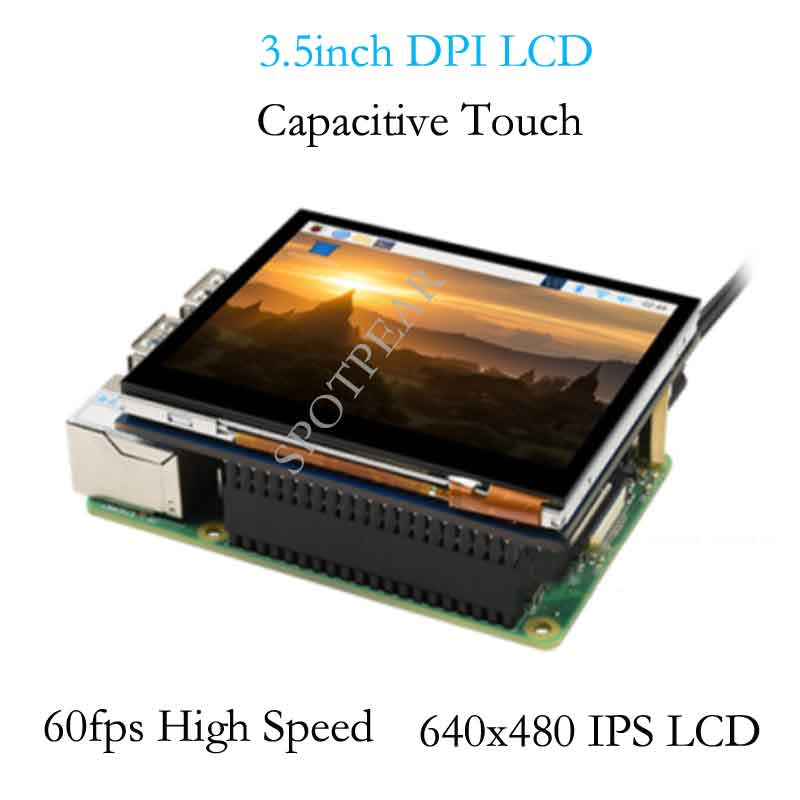 Raspberry Pi 3.5inch Capacitive Touch LCD, DPI, 640×480