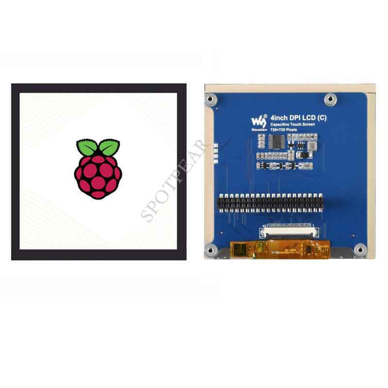 Raspberry Pi 4inch LCD Square Capacitive 4 inch Touch Screen 720×720, DPI IPS TouchScreen Toughened 