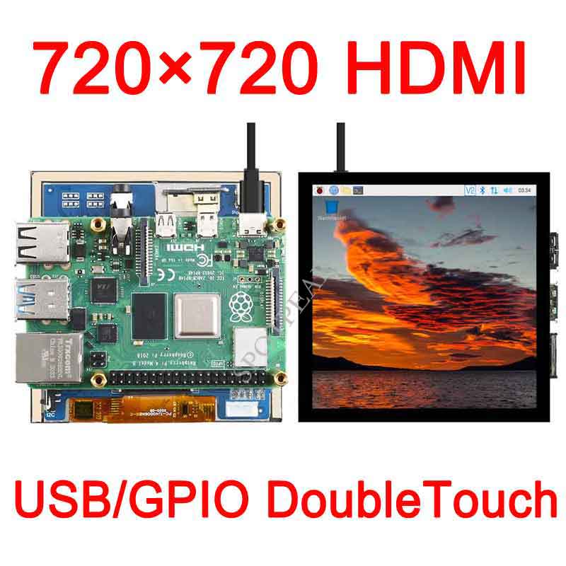 Raspberry Pi 4inch HDMI LCD 720×720 4 inch capacitive touch screen display compatible with HDMI