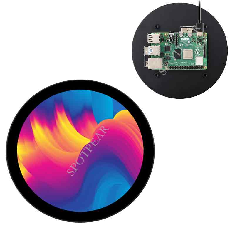 Raspberry Pi 5Inch Round LCD HDMI Display 1080x1080 Capacitive Touchscreen for Jetson Nano Mini PCs