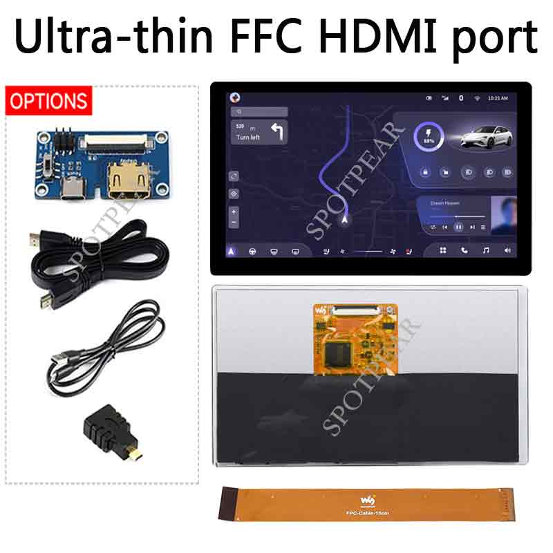 Raspberry Pi 7inch IPS/QLED Integrated HDMI FFC Cable port Display Ultrathin screen 1024×600