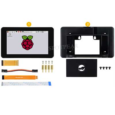 Raspberry Pi 7 inch DSI LCD With Case Display MIPI 1024x600 Capacitive TouchScreen