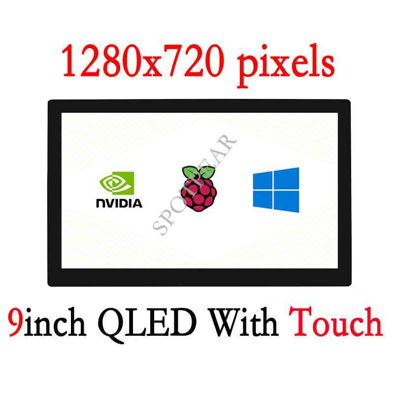Raspberry Pi 9inch QLED Quantum Dot Display 9 inch lcd Capacitive Touch Screen 1280×720 G+G Toughene