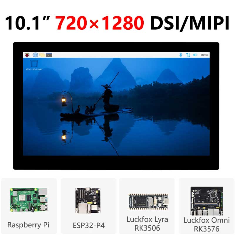Raspberry Pi 10.1 inch DSI MIPI LCD TouchScreen Display 10.1inch 720x1280 For Luckfox Lyra RK3506/ESP32-P4/Luckfox Omni3576