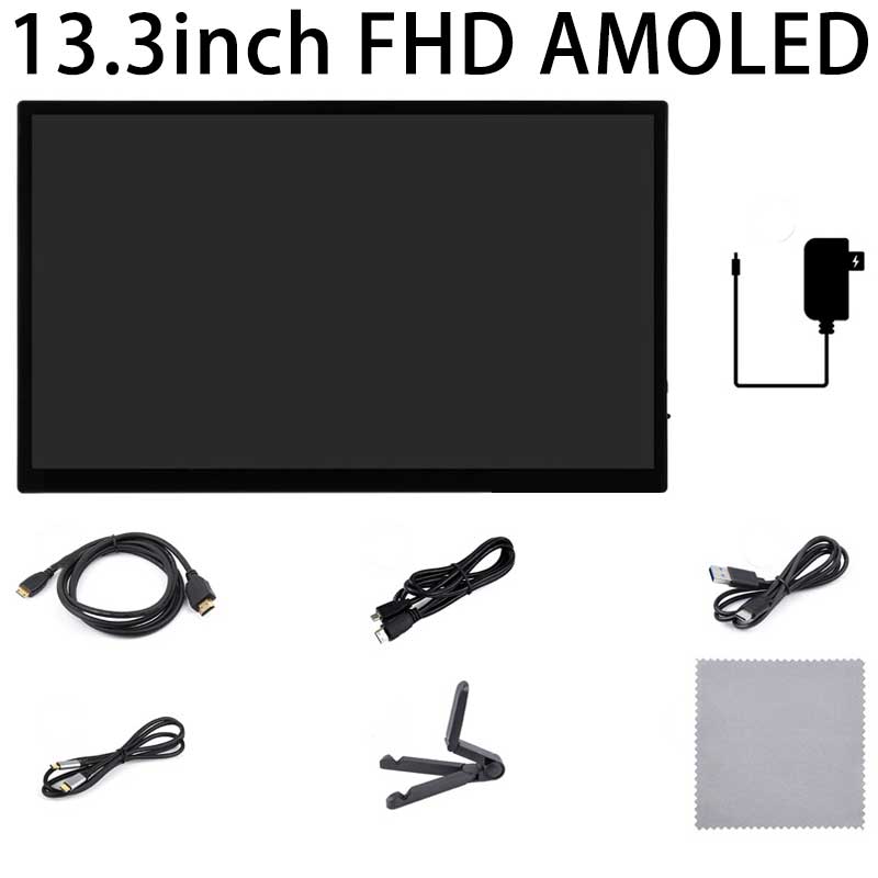 Raspberry Pi 13.3 inch FHD AMOLED 1080P Capacitive TouchScreen Display Type-C/HDMI For Computer PC