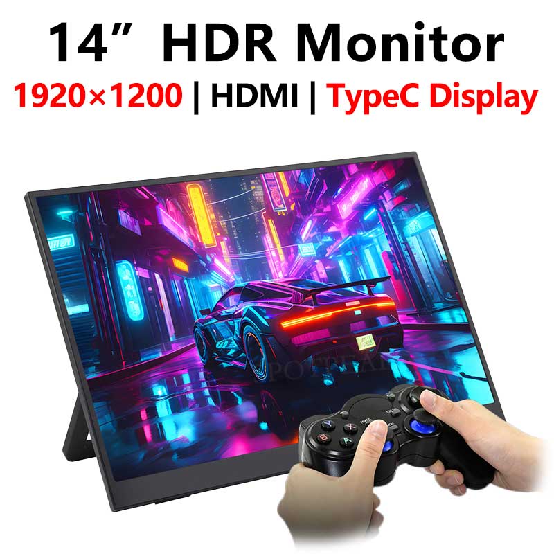 Raspberry Pi 14 inch Monitor TypeC/HDMI Display 14inch Screen 1920x1200 For Xbox/PS4/Switch/Jetson / Computer PC /Mobile phone