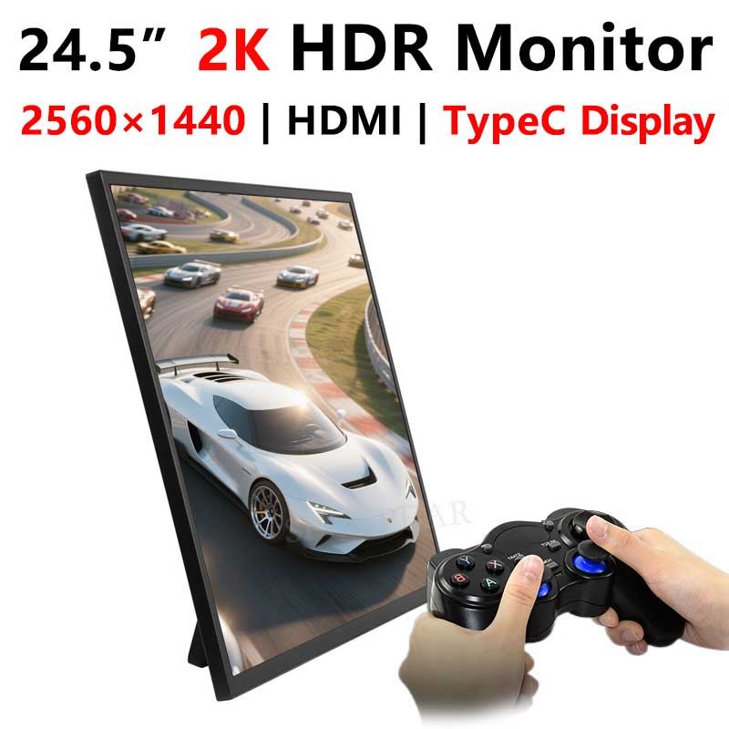 Raspberry Pi 24.5 inch Type C/HDMI 2K Display 24.5inch Screen 2560x1440 Computer PC Phone For Xbox/PS4/Switch