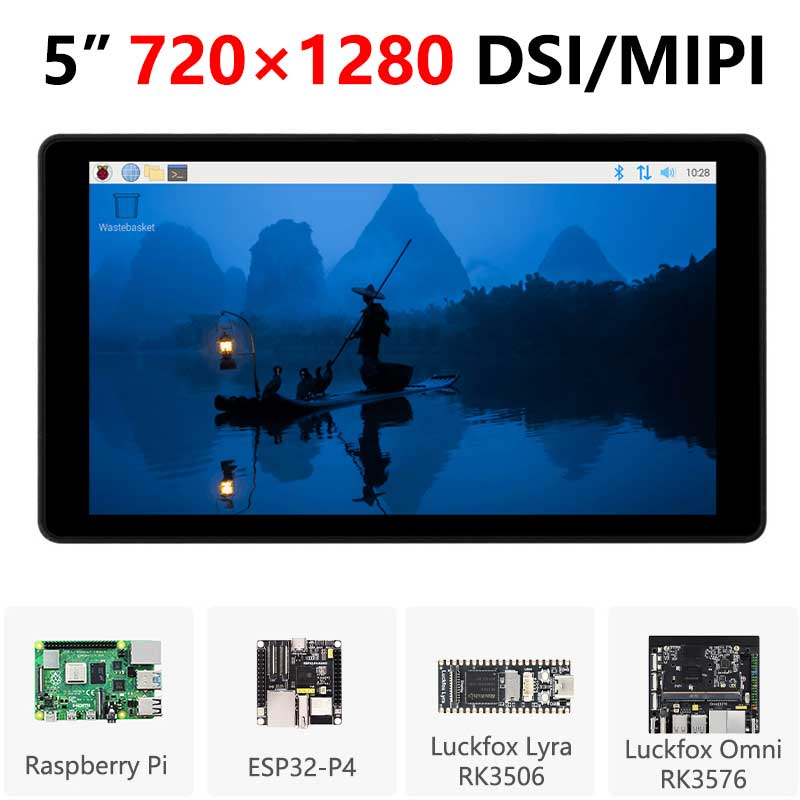 Raspberry Pi 5 inch DSI MIPI LCD TouchScreen Display 7inch 720x1280 For Luckfox Lyra RK3506/ESP32-P4/Luckfox Omni3576