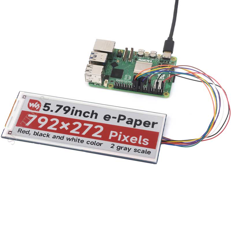 5.79inch e Paper Module B Red-Black-White display 792x272 For Raspberry Pi/Jetson/Arduino/STM32 