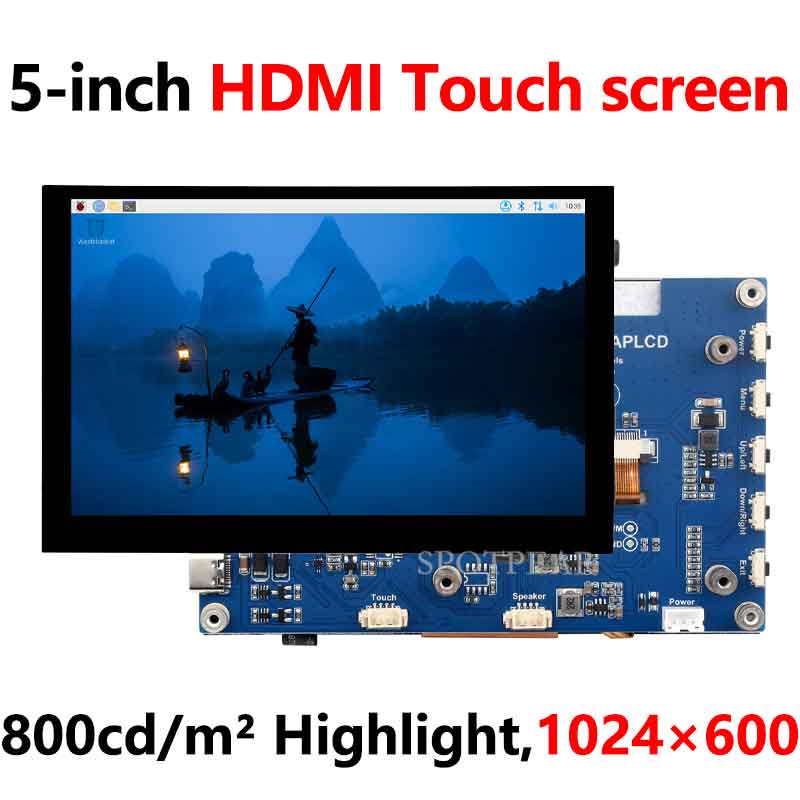 Raspberry Pi 5inch Display 1024x600 HDMI Capacitive TouchScreen 5 inch LCD For Mini PC Computer