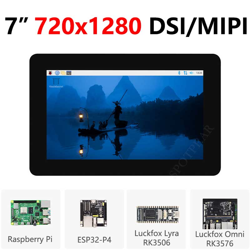 Raspberry Pi 7 inch DSI MIPI LCD TouchScreen Display 7inch 720x1280 For Luckfox Lyra RK3506/ESP32-P4/Luckfox Omni3576