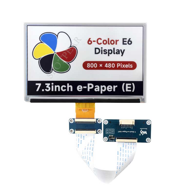 7.3inch ePaper HAT (E) E6 6 Color E-Ink For Arduino /Raspberry Pi /Jetson /STM32