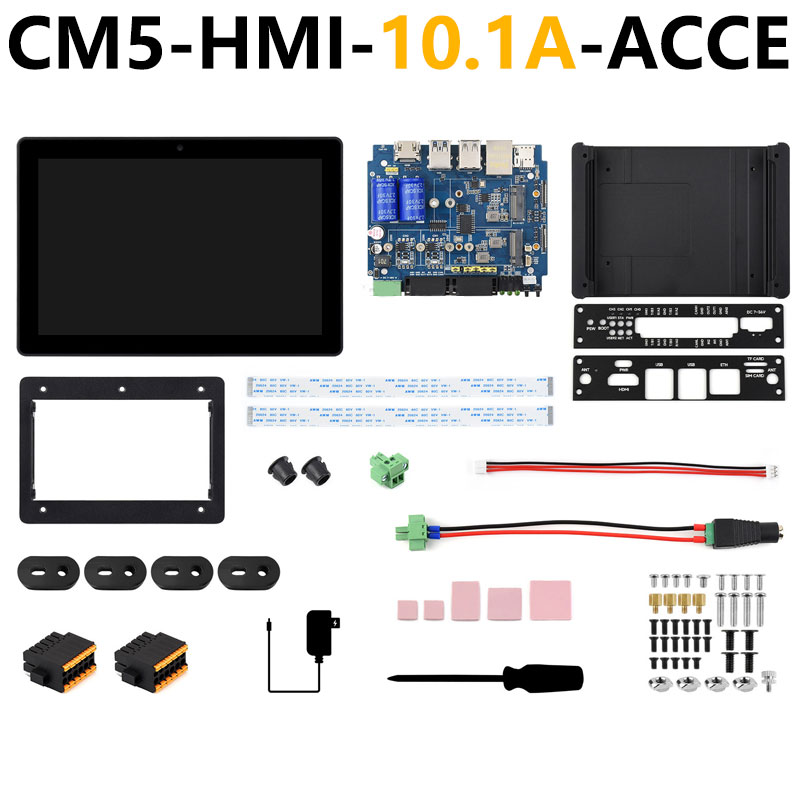 Raspberry Pi CM5 Industrial All-in-one Computer Kit 7/8/10.1inch Touch Screen Display 5MP Camera Aluminum Alloy Case