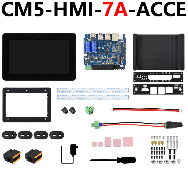 Raspberry Pi CM5 Industrial All-in-one Computer Kit 7/8/10.1inch Touch Screen Display 5MP Camera Aluminum Alloy Case