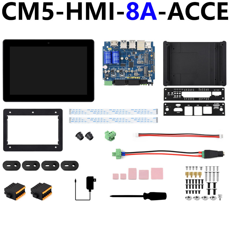 Raspberry Pi CM5 Industrial All-in-one Computer Kit 7/8/10.1inch Touch Screen Display 5MP Camera Aluminum Alloy Case