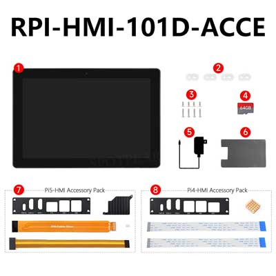 Raspberry Pi Industrial 10.1 inch DSI LCD HMI TouchScreen MIPI Display 1280x800 10.1inch One-Body PC With Front Camera For Pi 4/5