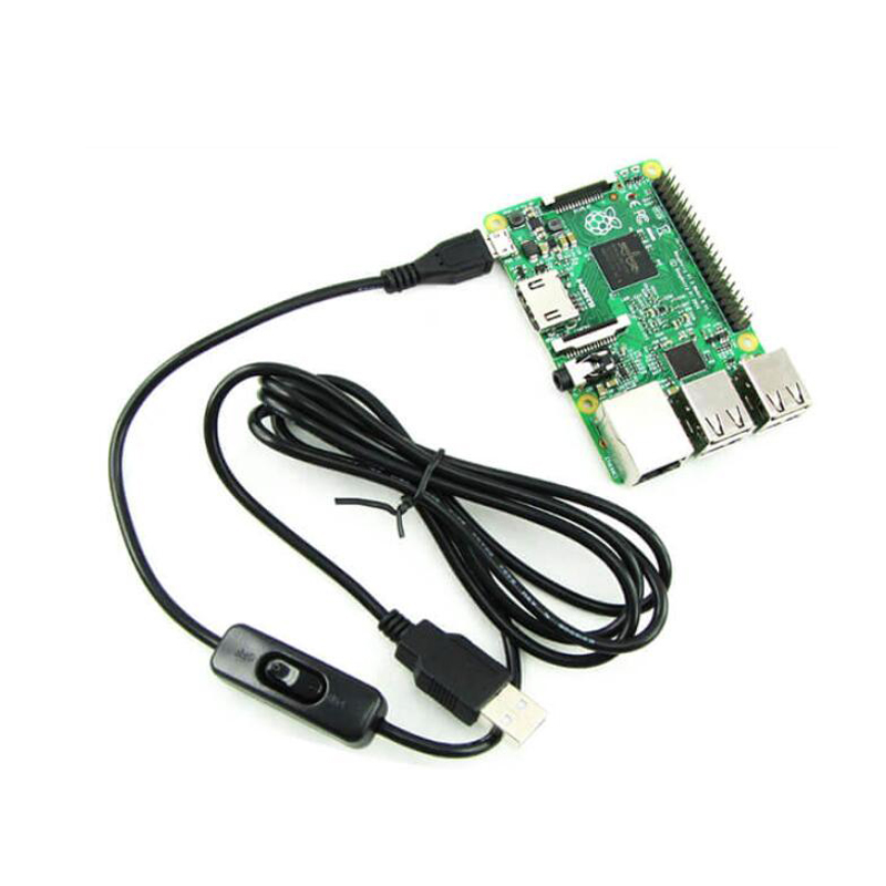 Raspberry Pi 3 Model B Micro USB power cable, With Switch