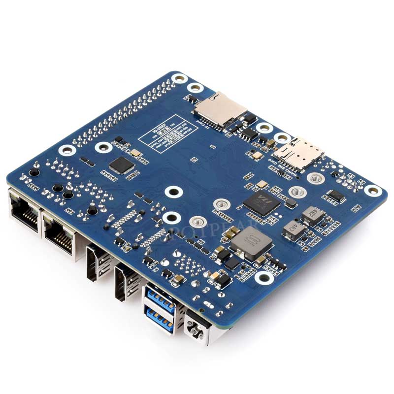 Raspberry Pi CM5 4G/5G Dual Ethernet Port ETH Gigabit/2.5G Expansion Board with RJ45 IO Base and GPIO