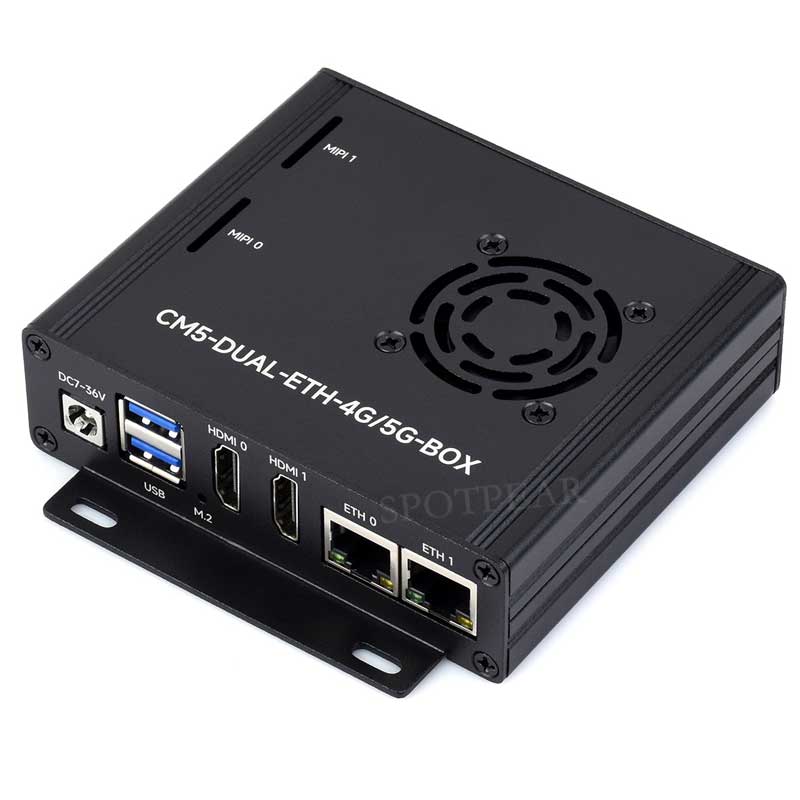 Raspberry Pi CM5 4G/5G Dual Ethernet Port ETH Gigabit/2.5G Expansion Board with RJ45 IO Base and GPIO