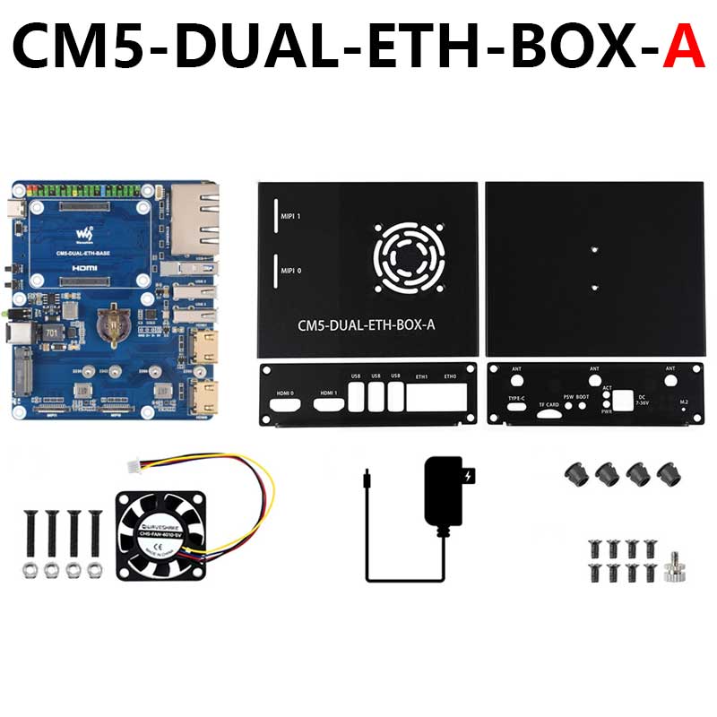 Raspberry Pi CM5 Gigabit/2.5G Dual Ethernet Expansion Board with RJ45 GPIO IO Base