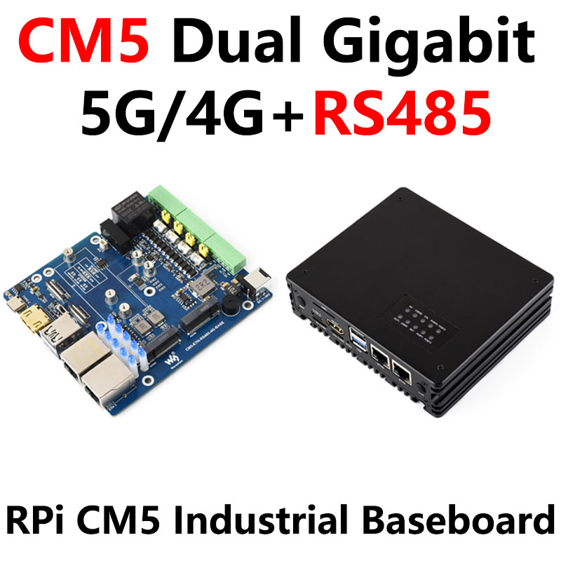 Raspberry Pi CM5 RS485 4G/5G Dual Ethernet Port ETH Gigabit/2.5G Expansion Board