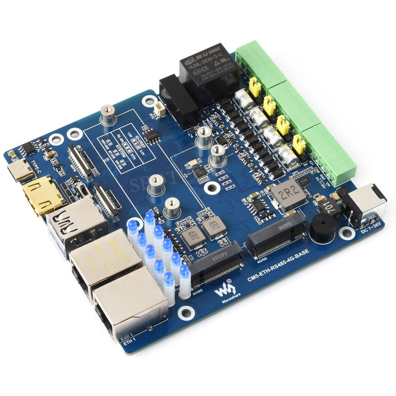 Raspberry Pi CM5 RS485 4G/5G Dual Ethernet Port ETH Gigabit/2.5G Expansion Board