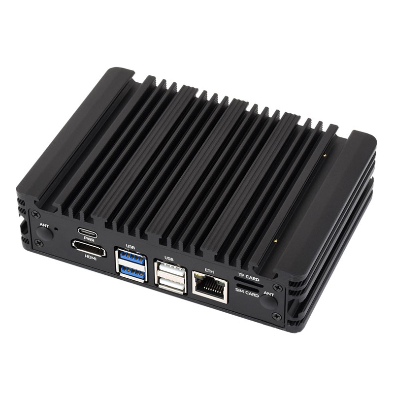 Raspberry Pi CM5 Gigabit Ethernet Port Industrial Computer with RJ45 Aluminum Alloy Radiating Case