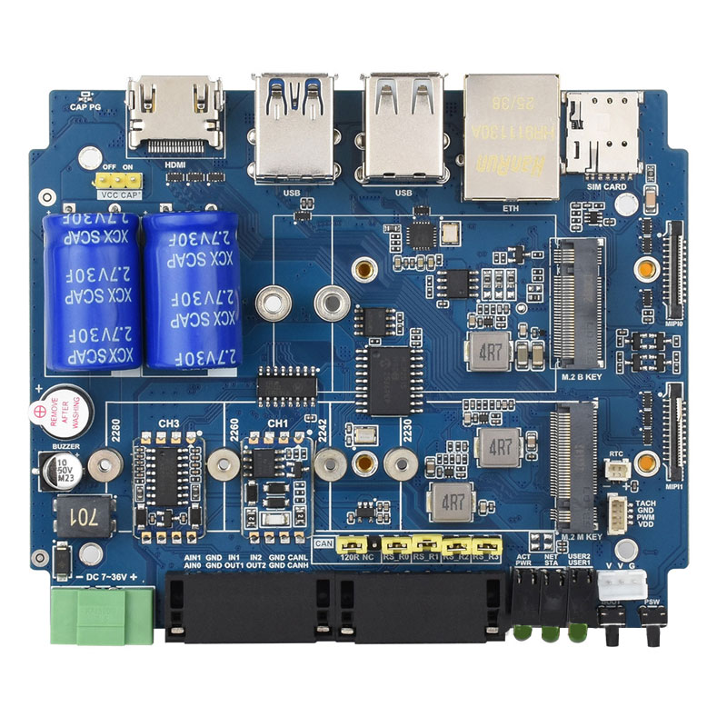 Raspberry Pi CM5 Gigabit Ethernet Port Industrial Computer with RJ45 Aluminum Alloy Radiating Case