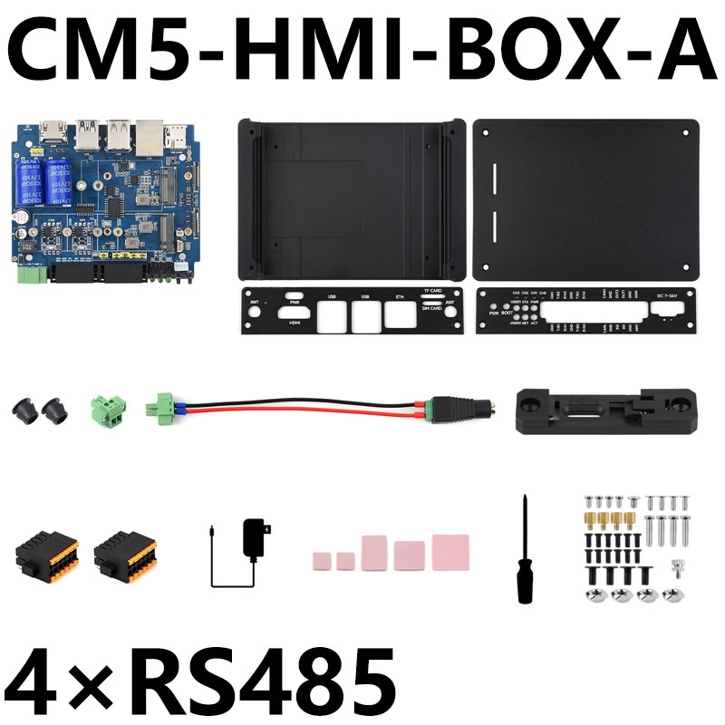Raspberry Pi CM5 Gigabit Ethernet Port Industrial Computer with RJ45 Aluminum Alloy Radiating Case