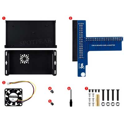 Raspberry Pi CM5 IO BOARD CASE A  WIth Fan for Official Compute Module 5 IO Board 