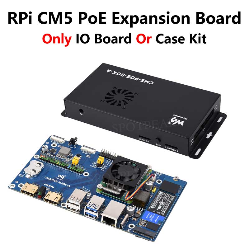 Raspberry Pi Compute Module 5 PoE BASE A IO Board RJ45 For CM5 Lite/eMMC