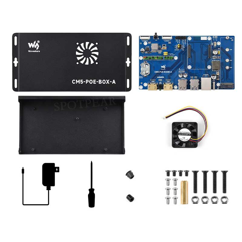 Raspberry Pi Compute Module 5 PoE BASE A IO Board RJ45 For CM5 Lite/eMMC