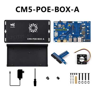 Raspberry Pi Compute Module 5 PoE BASE A IO Board RJ45 For CM5 Lite/eMMC